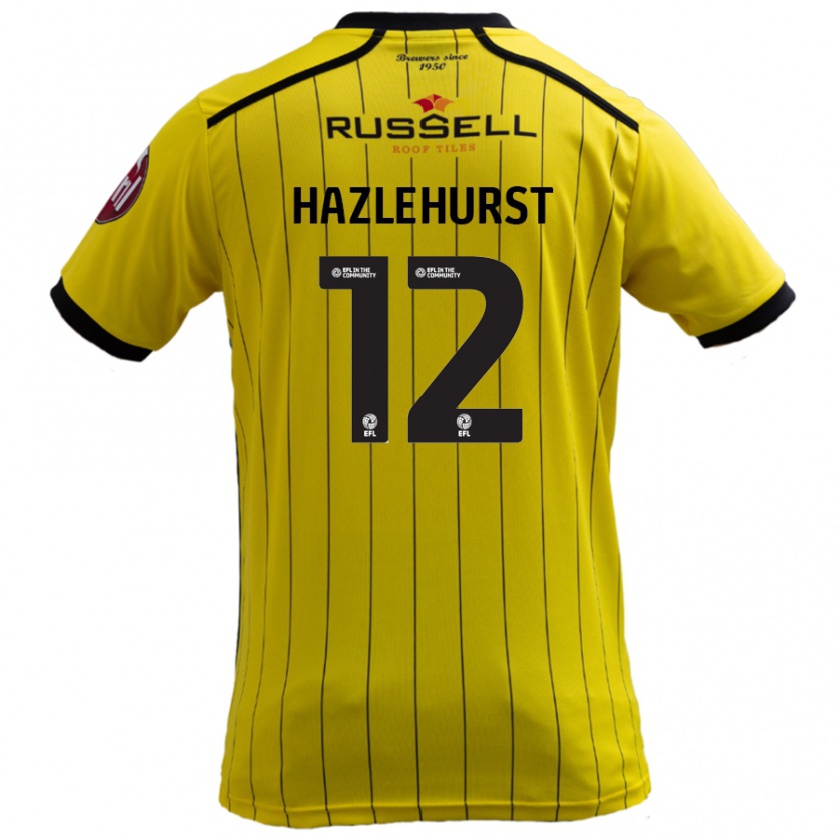 Kandiny Gyermek Jack Hazlehurst #12 Sárga Hazai Jersey 2024/25 Mez Póló Ing