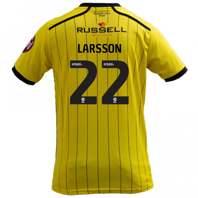 Kandiny Gyermek Julian Larsson #22 Sárga Hazai Jersey 2024/25 Mez Póló Ing