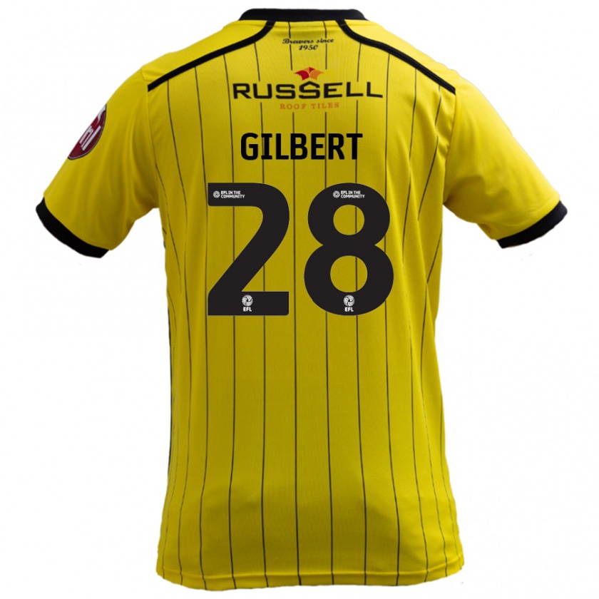 Kandiny Gyermek Cameron Gilbert #28 Sárga Hazai Jersey 2024/25 Mez Póló Ing