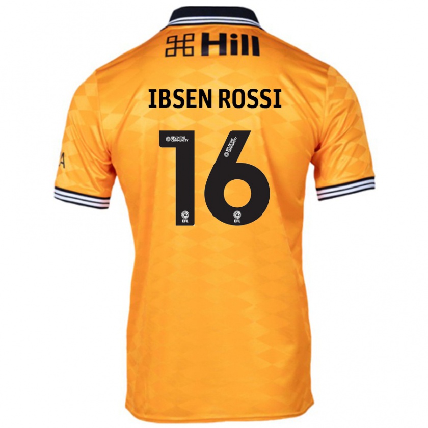 Kandiny Gyermek Zeno Ibsen Rossi #16 Narancs Hazai Jersey 2024/25 Mez Póló Ing