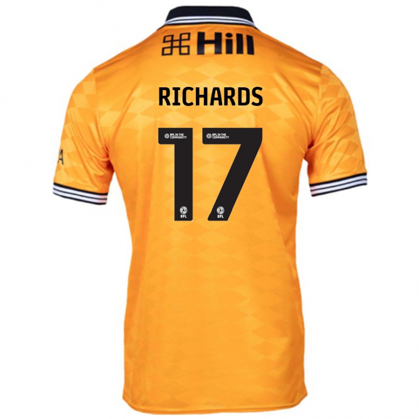 Kandiny Gyermek Taylor Richards #17 Narancs Hazai Jersey 2024/25 Mez Póló Ing