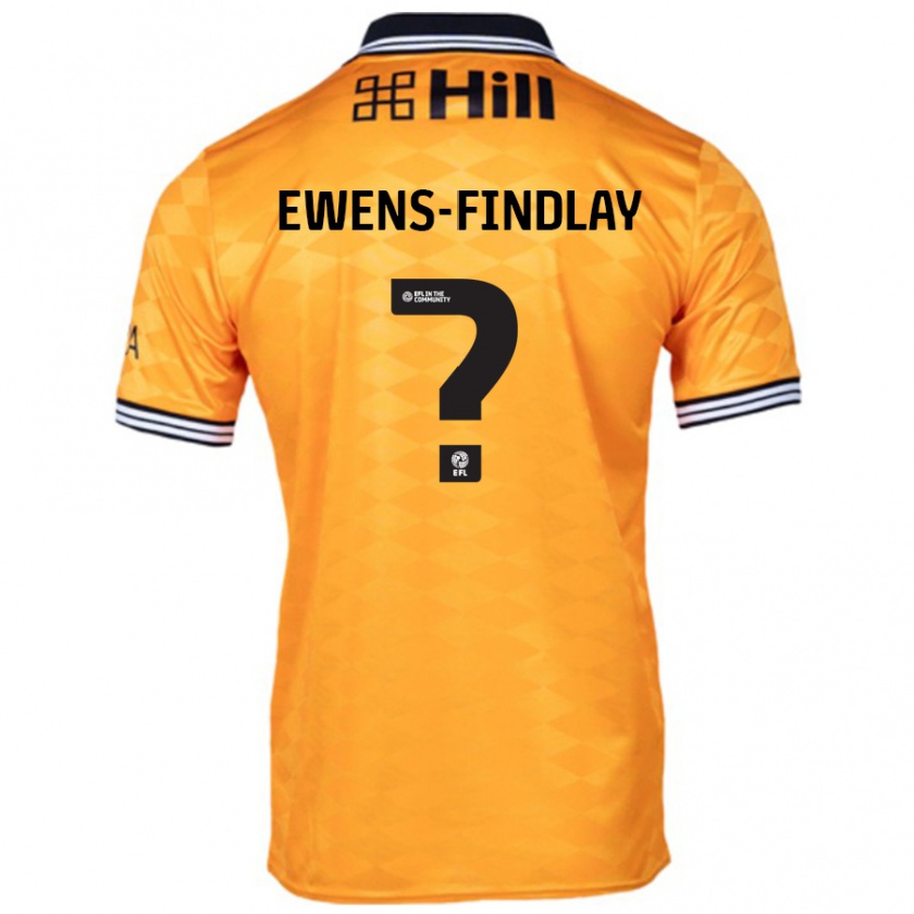 Kandiny Gyermek Ty Ewens-Findlay #0 Narancs Hazai Jersey 2024/25 Mez Póló Ing