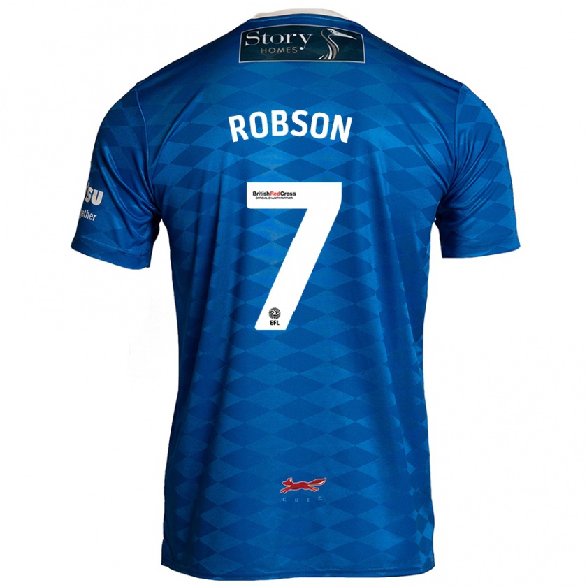 Kandiny Gyermek Ethan Robson #7 Kék Hazai Jersey 2024/25 Mez Póló Ing