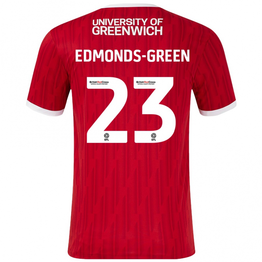 Kandiny Gyermek Rarmani Edmonds-Green #23 Piros Fehér Hazai Jersey 2024/25 Mez Póló Ing