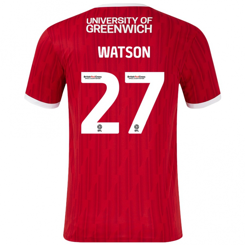 Kandiny Gyermek Tennai Watson #27 Piros Fehér Hazai Jersey 2024/25 Mez Póló Ing