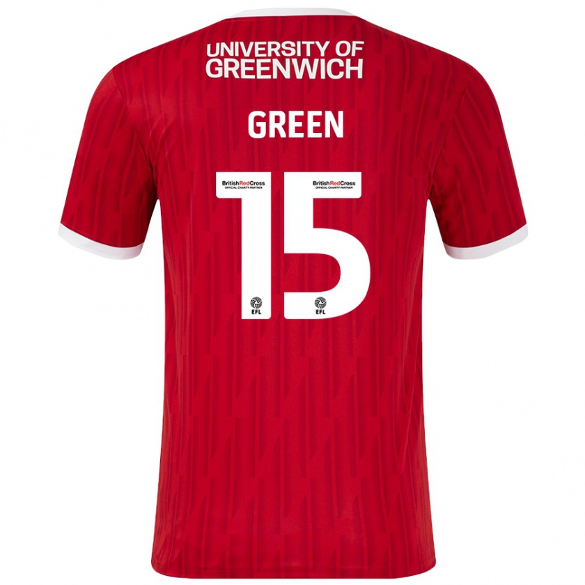 Kandiny Gyermek Kayleigh Green #15 Piros Fehér Hazai Jersey 2024/25 Mez Póló Ing