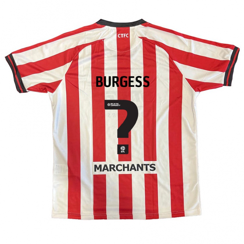 Kandiny Gyermek Bradley Burgess #0 Piros Fehér Hazai Jersey 2024/25 Mez Póló Ing