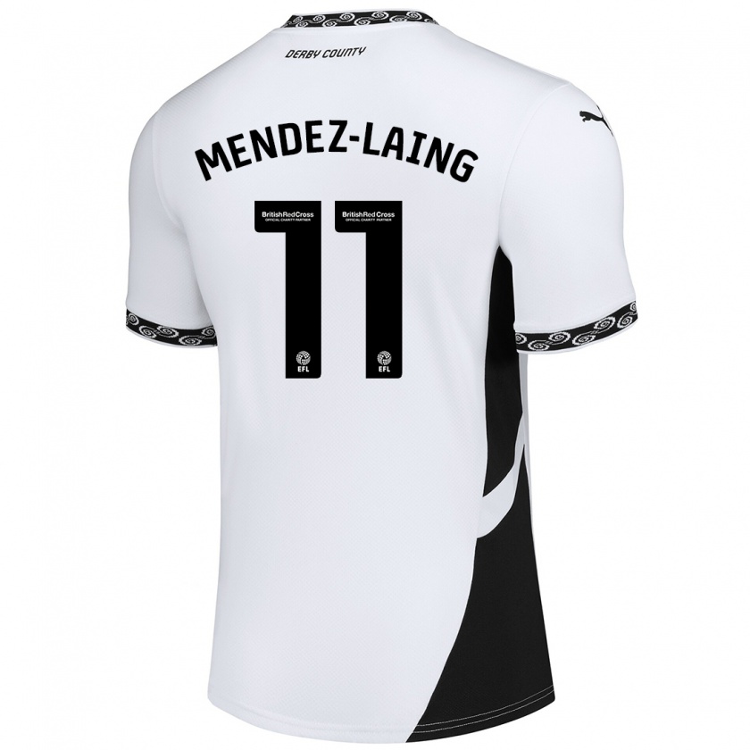 Kandiny Gyermek Nathaniel Méndez-Laing #11 Fehér Fekete Hazai Jersey 2024/25 Mez Póló Ing