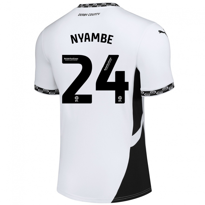 Kandiny Gyermek Ryan Nyambe #24 Fehér Fekete Hazai Jersey 2024/25 Mez Póló Ing