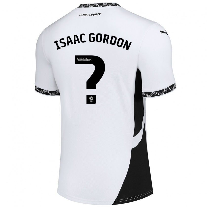 Kandiny Gyermek Isaac Gordon #0 Fehér Fekete Hazai Jersey 2024/25 Mez Póló Ing