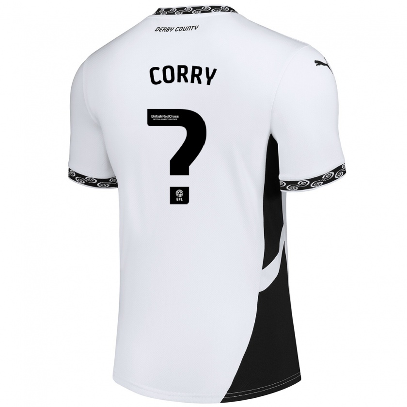 Kandiny Gyermek Sean Corry #0 Fehér Fekete Hazai Jersey 2024/25 Mez Póló Ing