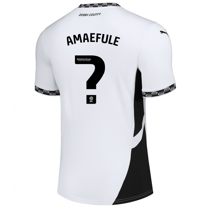 Kandiny Gyermek Kelvin Amaefule #0 Fehér Fekete Hazai Jersey 2024/25 Mez Póló Ing