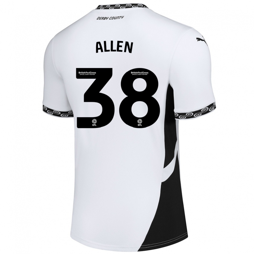 Kandiny Gyermek Cruz Allen #38 Fehér Fekete Hazai Jersey 2024/25 Mez Póló Ing