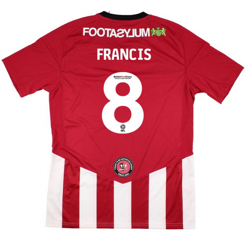 Kandiny Gyermek Ed Francis #8 Piros Fehér Hazai Jersey 2024/25 Mez Póló Ing