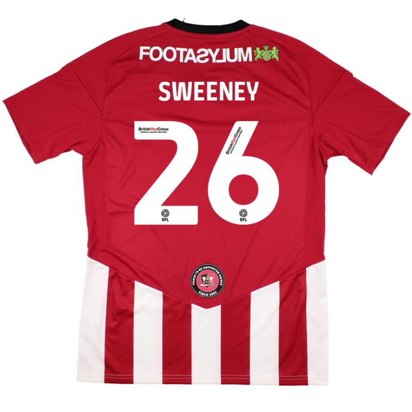 Kandiny Gyermek Pierce Sweeney #26 Piros Fehér Hazai Jersey 2024/25 Mez Póló Ing