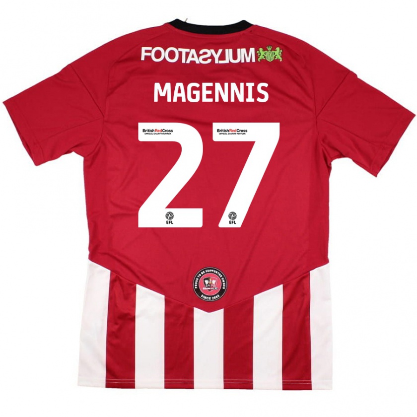 Kandiny Gyermek Josh Magennis #27 Piros Fehér Hazai Jersey 2024/25 Mez Póló Ing