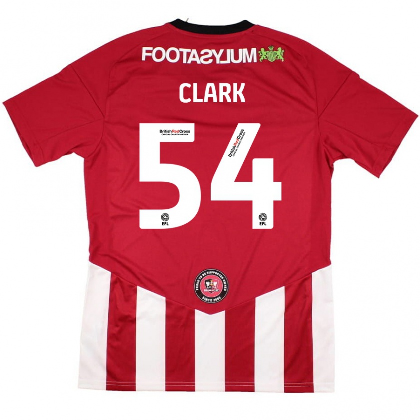 Kandiny Gyermek Max Clark #54 Piros Fehér Hazai Jersey 2024/25 Mez Póló Ing