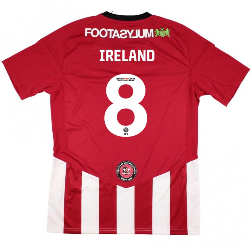 Kandiny Gyermek Beth Ireland #8 Piros Fehér Hazai Jersey 2024/25 Mez Póló Ing