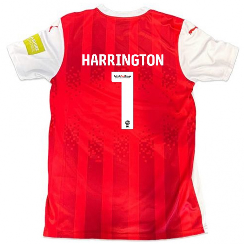 Kandiny Gyermek David Harrington #1 Piros Fehér Hazai Jersey 2024/25 Mez Póló Ing