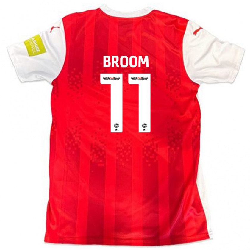 Kandiny Gyermek Ryan Broom #11 Piros Fehér Hazai Jersey 2024/25 Mez Póló Ing