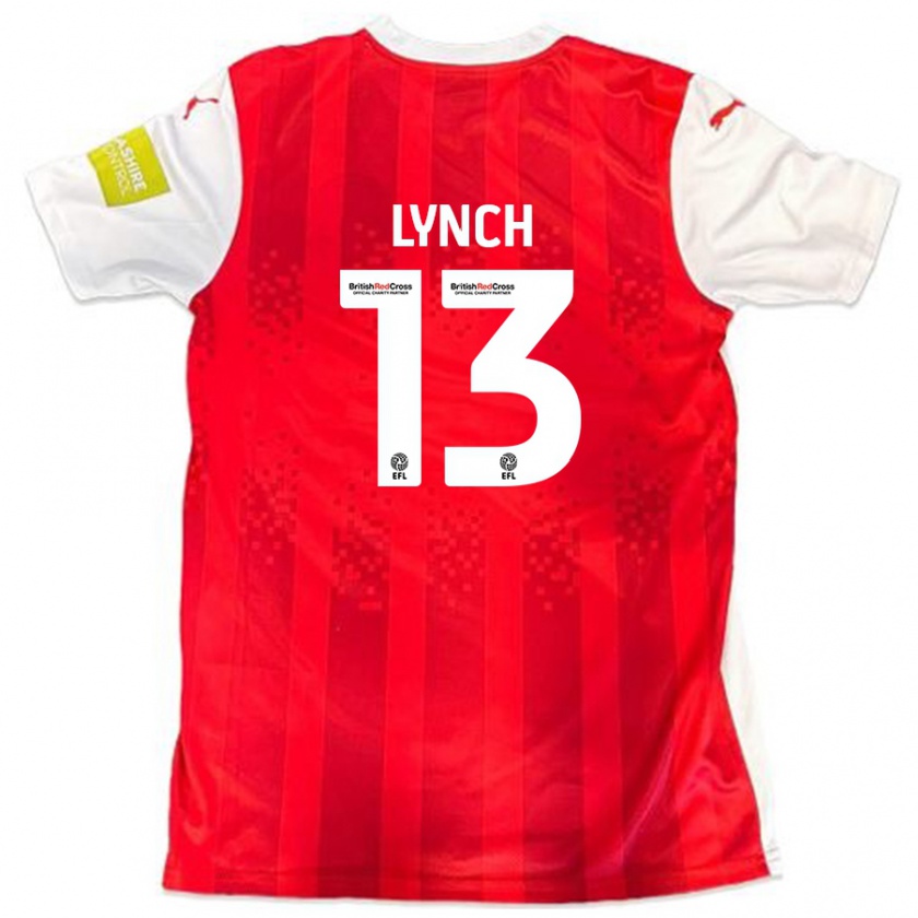 Kandiny Gyermek Jay Lynch #13 Piros Fehér Hazai Jersey 2024/25 Mez Póló Ing