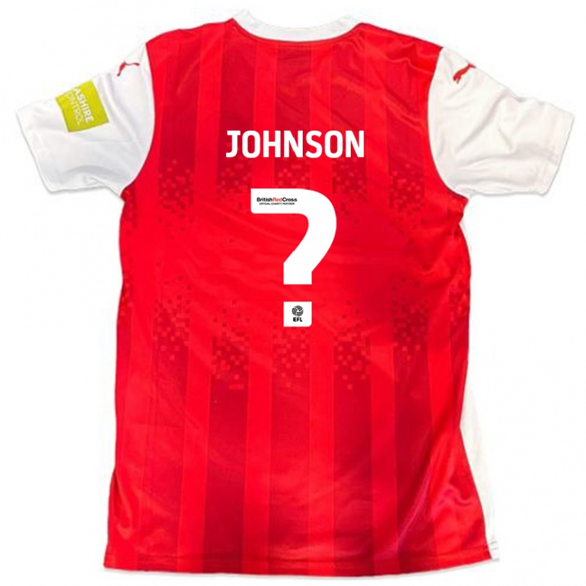 Kandiny Gyermek Will Johnson #0 Piros Fehér Hazai Jersey 2024/25 Mez Póló Ing