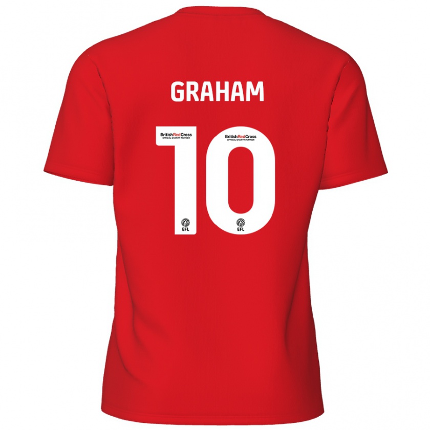 Kandiny Gyermek Jordan Graham #10 Piros Hazai Jersey 2024/25 Mez Póló Ing