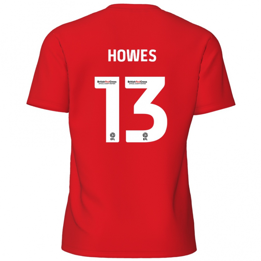 Kandiny Gyermek Sam Howes #13 Piros Hazai Jersey 2024/25 Mez Póló Ing