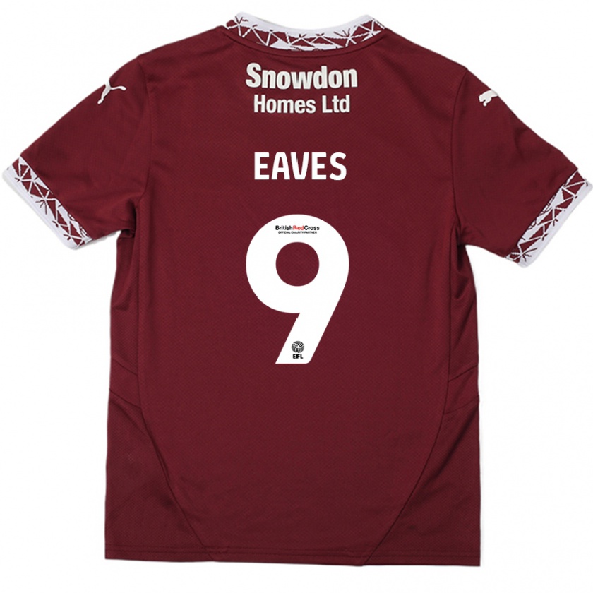 Kandiny Gyermek Tom Eaves #9 Burgundia Hazai Jersey 2024/25 Mez Póló Ing