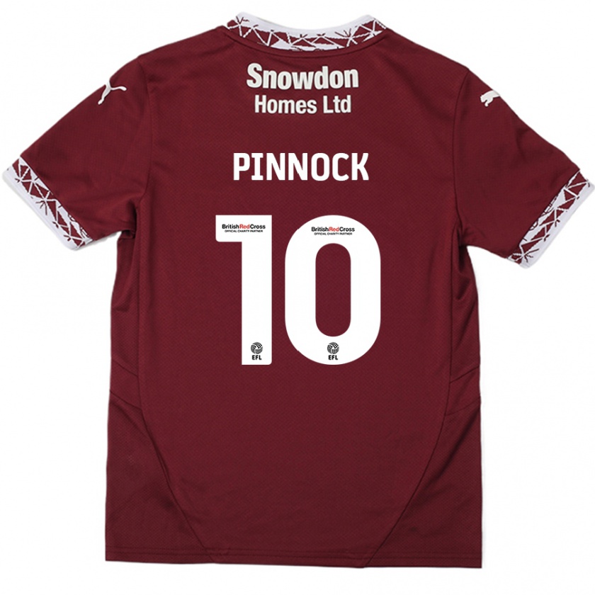 Kandiny Gyermek Mitch Pinnock #10 Burgundia Hazai Jersey 2024/25 Mez Póló Ing