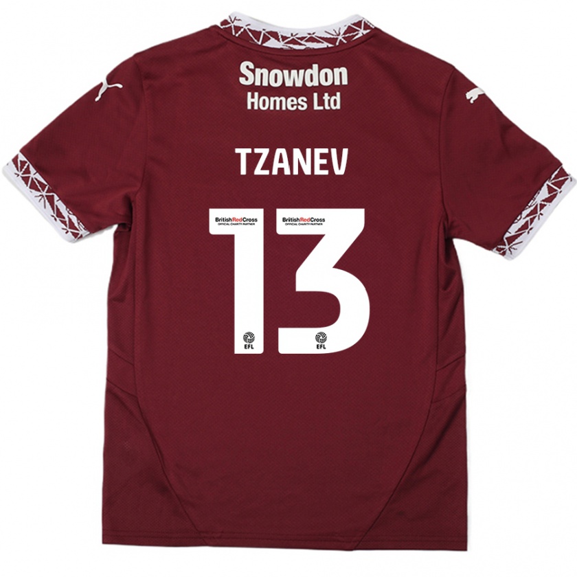 Kandiny Gyermek Nik Tzanev #13 Burgundia Hazai Jersey 2024/25 Mez Póló Ing