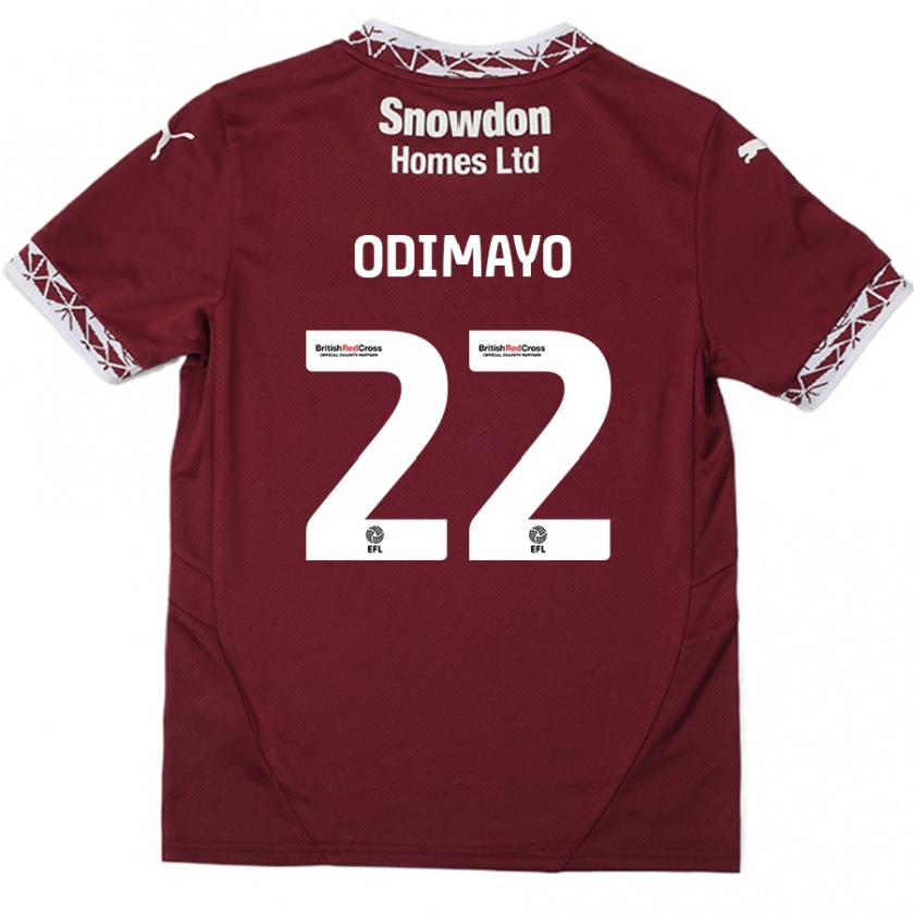 Kandiny Gyermek Akin Odimayo #22 Burgundia Hazai Jersey 2024/25 Mez Póló Ing