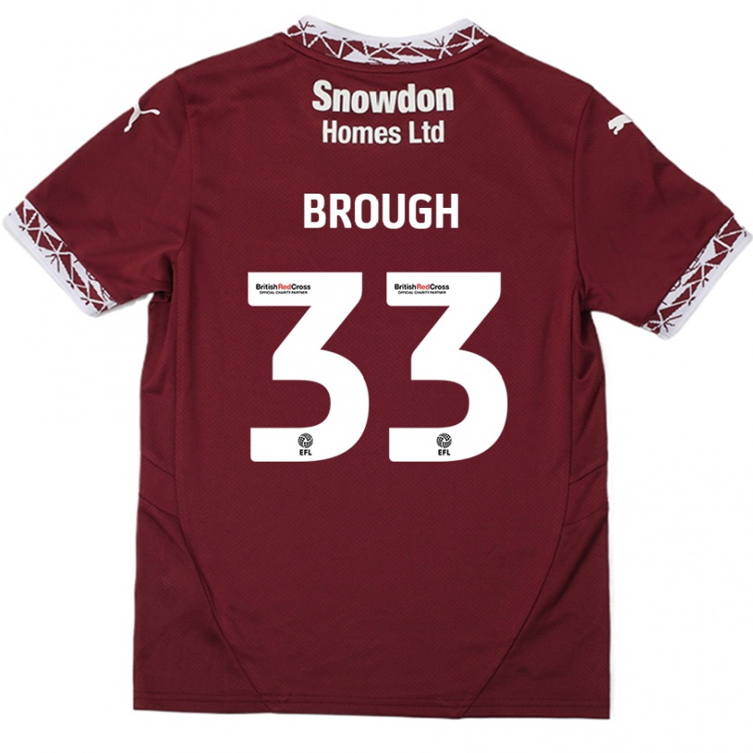 Kandiny Gyermek Patrick Brough #33 Burgundia Hazai Jersey 2024/25 Mez Póló Ing