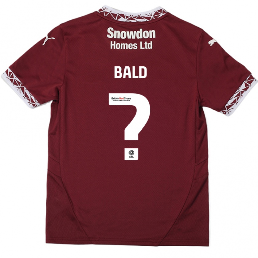 Kandiny Gyermek Marcus Bald #0 Burgundia Hazai Jersey 2024/25 Mez Póló Ing