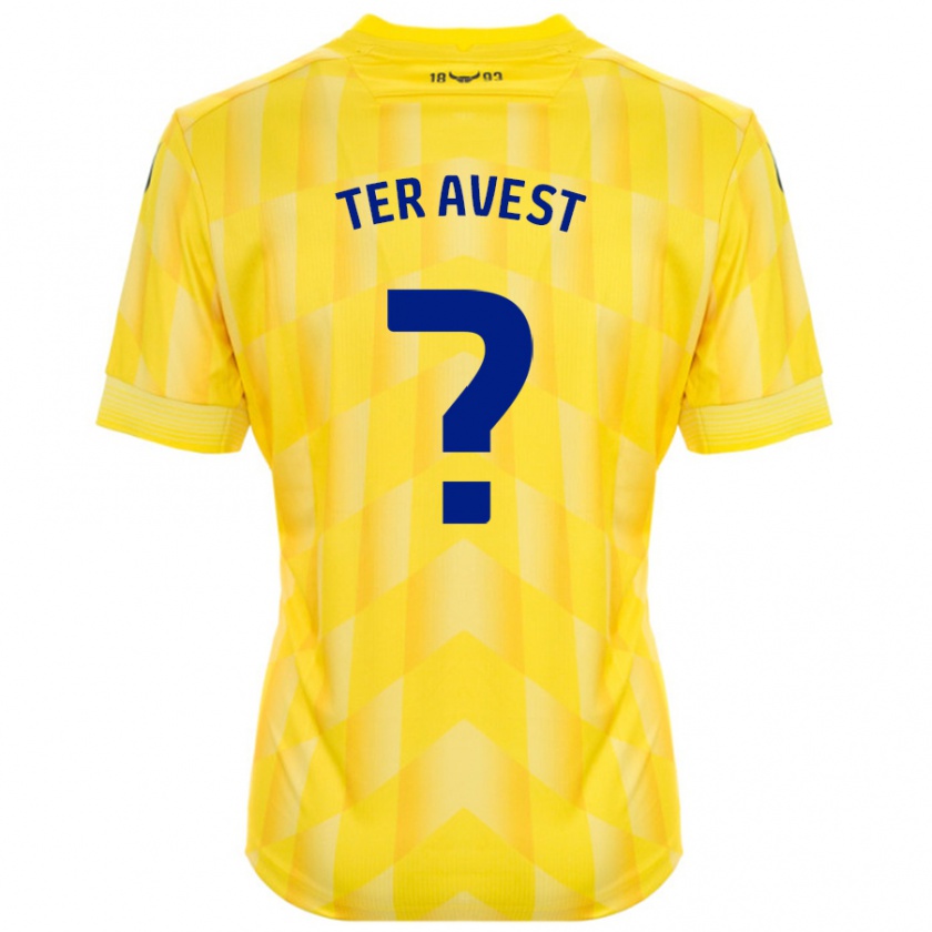 Kandiny Gyermek Hidde Ter Avest #0 Sárga Hazai Jersey 2024/25 Mez Póló Ing