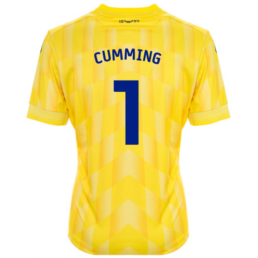 Kandiny Gyermek Jamie Cumming #1 Sárga Hazai Jersey 2024/25 Mez Póló Ing