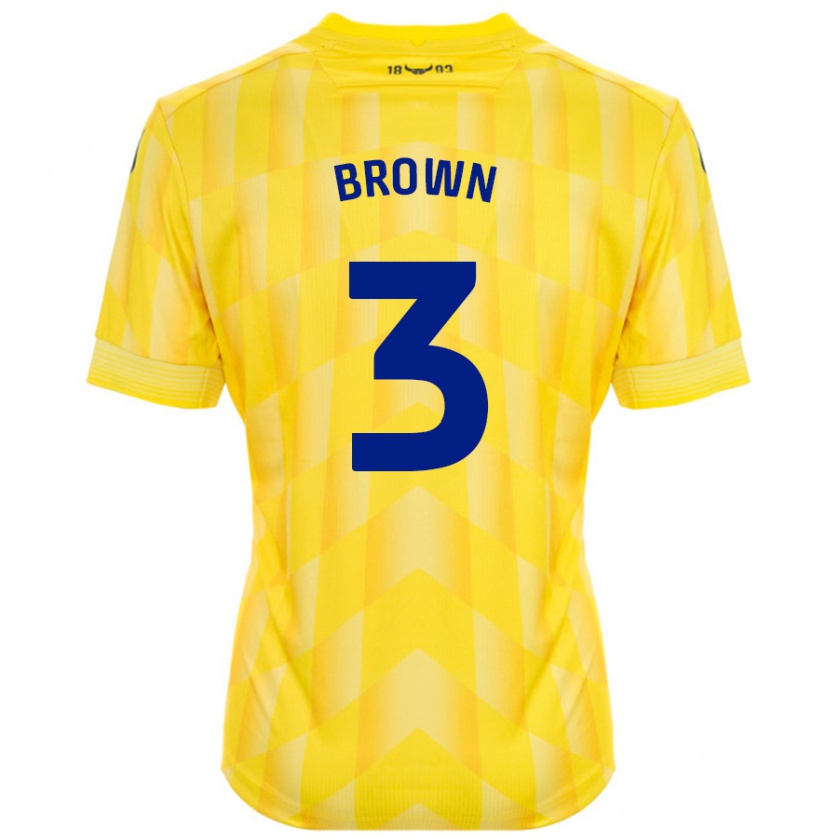 Kandiny Gyermek Ciaron Brown #3 Sárga Hazai Jersey 2024/25 Mez Póló Ing