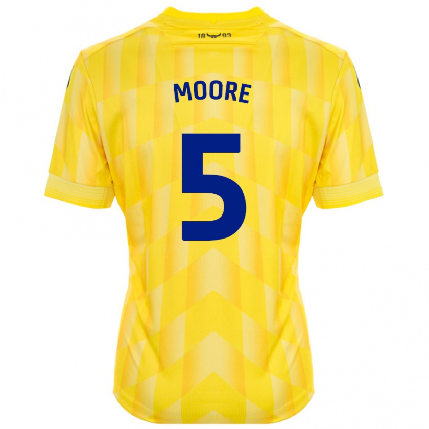 Kandiny Gyermek Elliott Moore #5 Sárga Hazai Jersey 2024/25 Mez Póló Ing