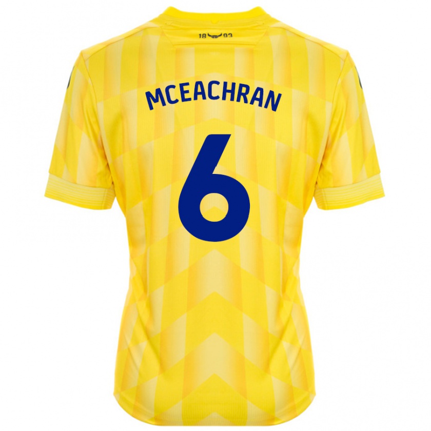 Kandiny Gyermek Josh Mceachran #6 Sárga Hazai Jersey 2024/25 Mez Póló Ing