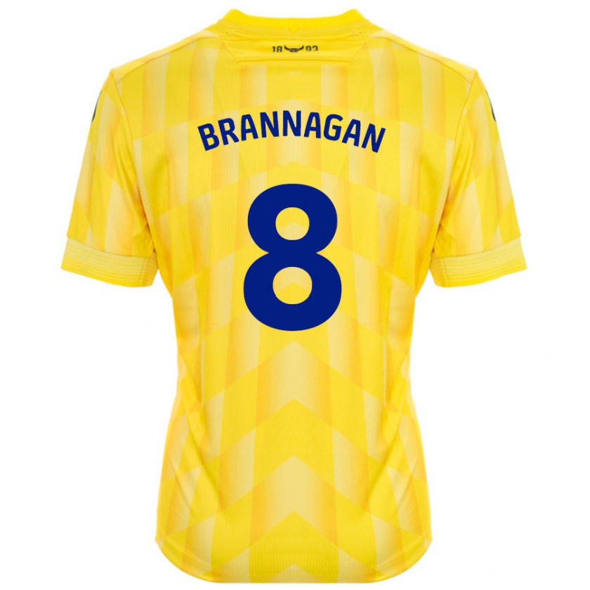 Kandiny Gyermek Cameron Brannagan #8 Sárga Hazai Jersey 2024/25 Mez Póló Ing