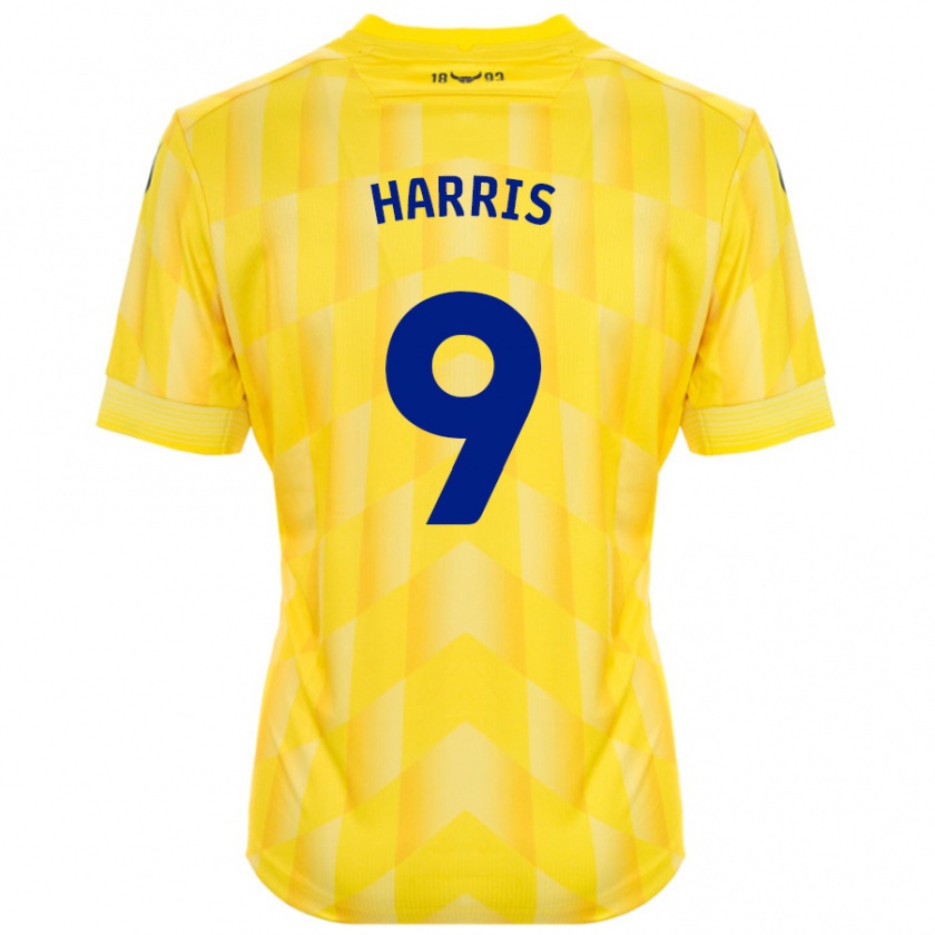 Kandiny Gyermek Mark Harris #9 Sárga Hazai Jersey 2024/25 Mez Póló Ing