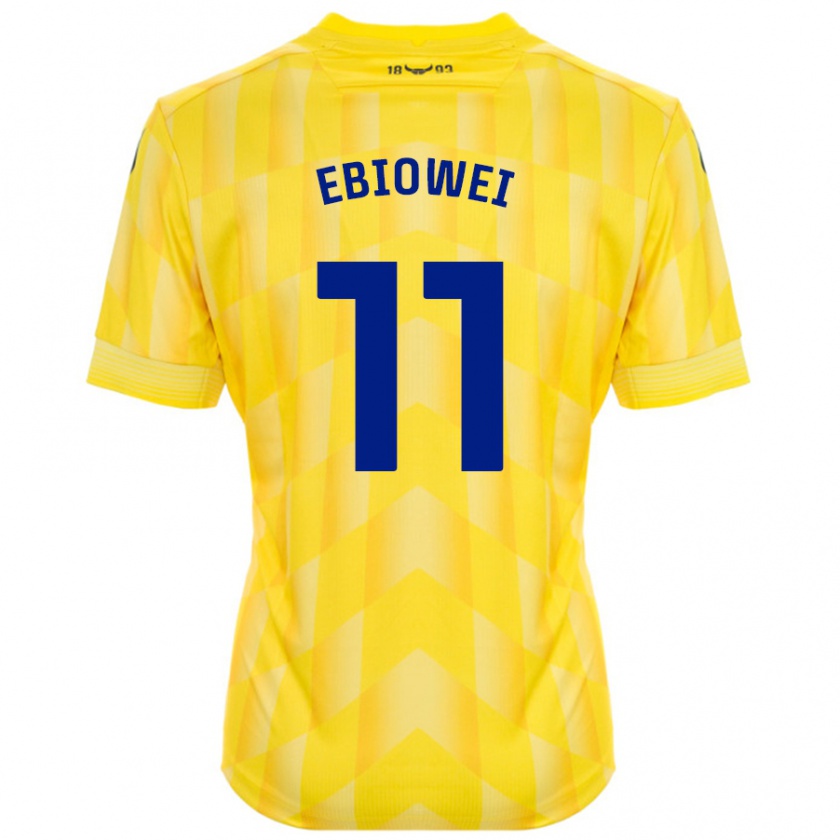 Kandiny Gyermek Malcolm Ebiowei #11 Sárga Hazai Jersey 2024/25 Mez Póló Ing