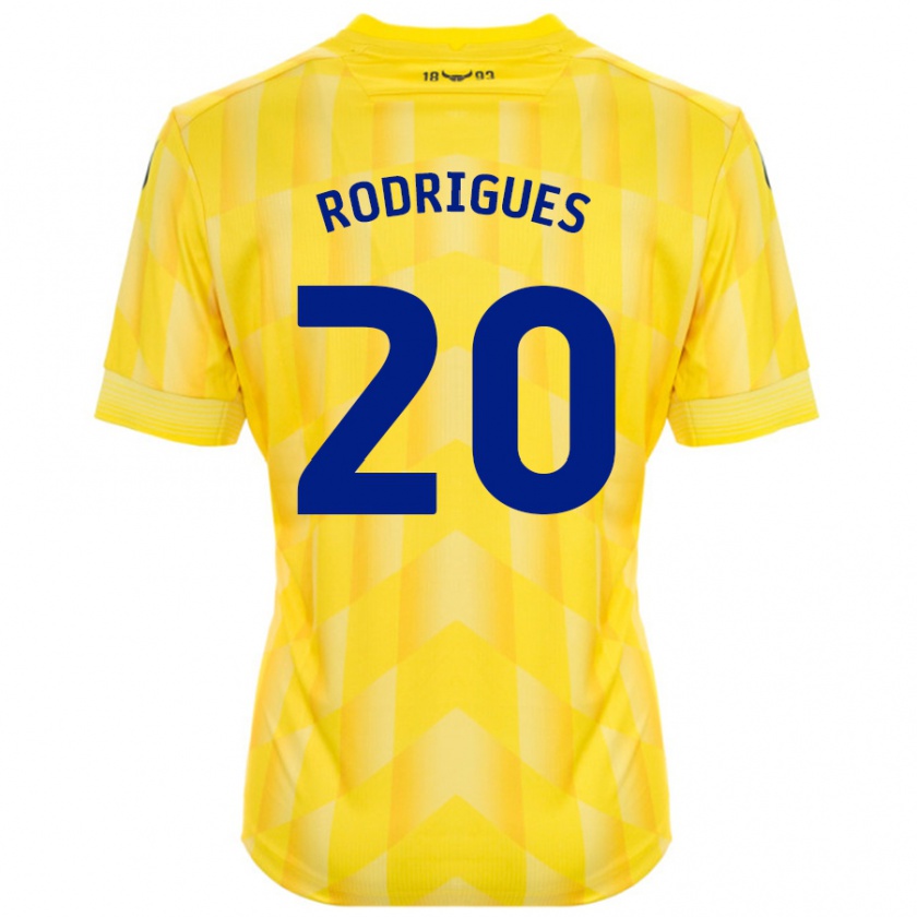 Kandiny Gyermek Rúben Rodrigues #20 Sárga Hazai Jersey 2024/25 Mez Póló Ing