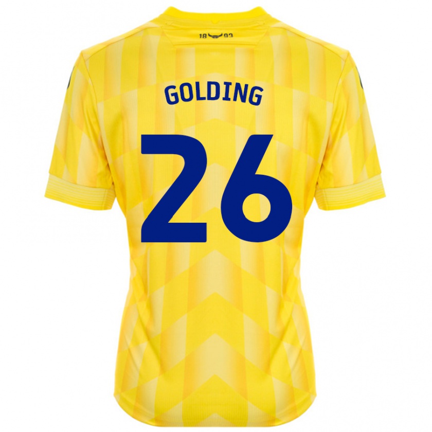 Kandiny Gyermek James Golding #26 Sárga Hazai Jersey 2024/25 Mez Póló Ing