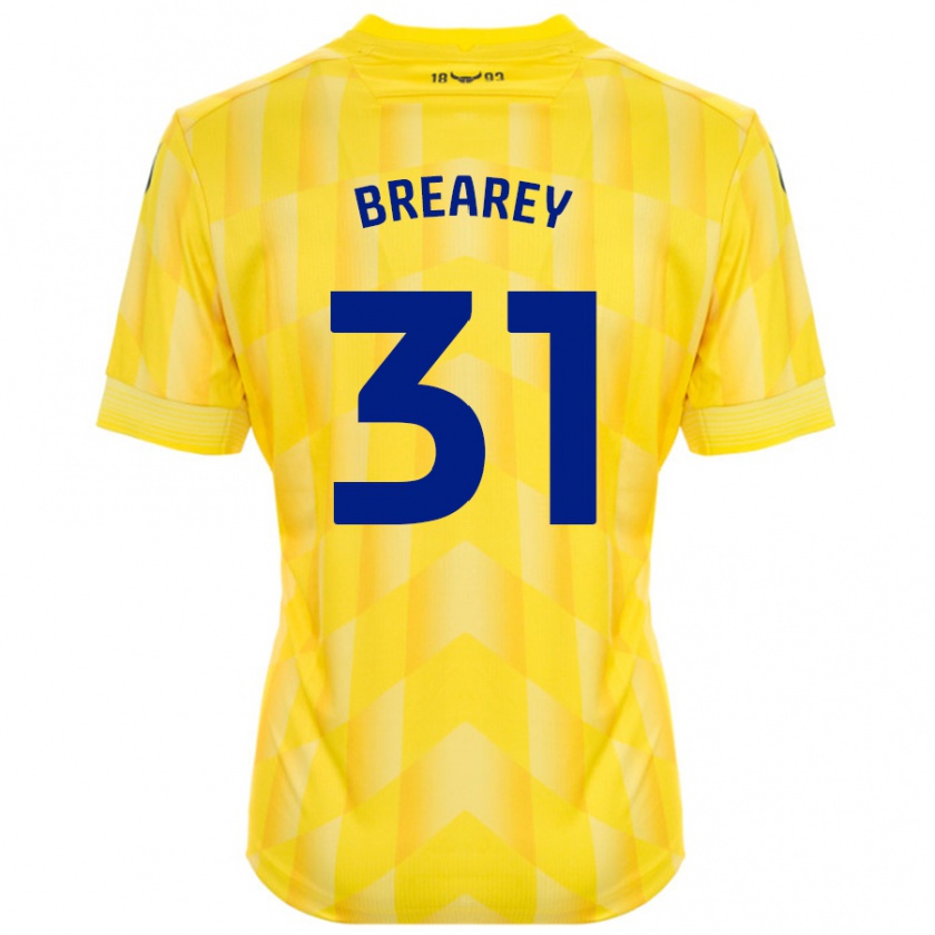 Kandiny Gyermek Eddie Brearey #31 Sárga Hazai Jersey 2024/25 Mez Póló Ing