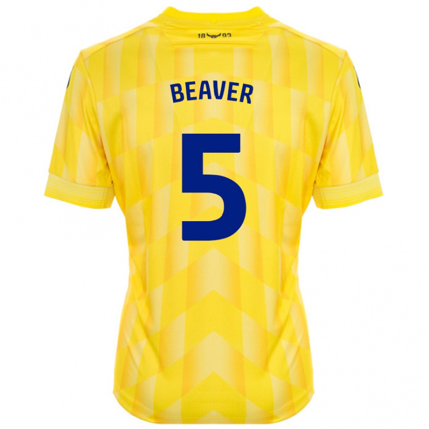 Kandiny Gyermek Catherine Beaver #5 Sárga Hazai Jersey 2024/25 Mez Póló Ing