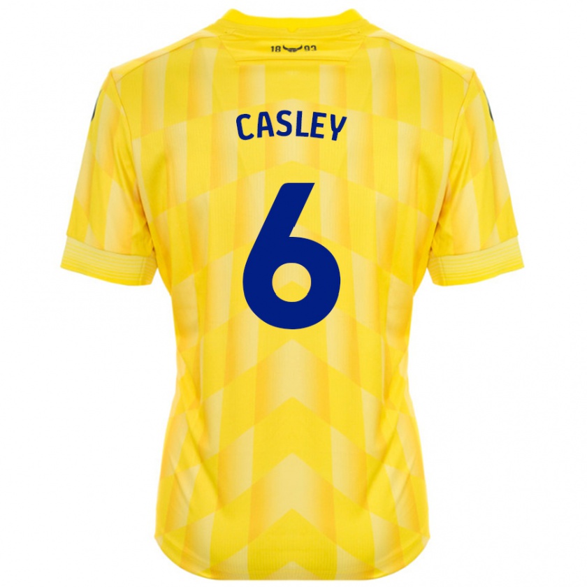 Kandiny Gyermek Riva Casley #6 Sárga Hazai Jersey 2024/25 Mez Póló Ing