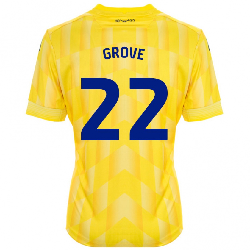 Kandiny Gyermek Jade Grove #22 Sárga Hazai Jersey 2024/25 Mez Póló Ing