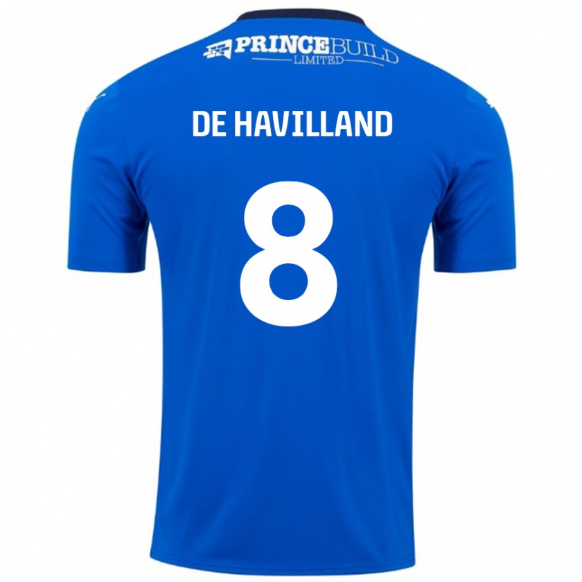 Kandiny Gyermek Ryan De Havilland #8 Kék Fehér Hazai Jersey 2024/25 Mez Póló Ing