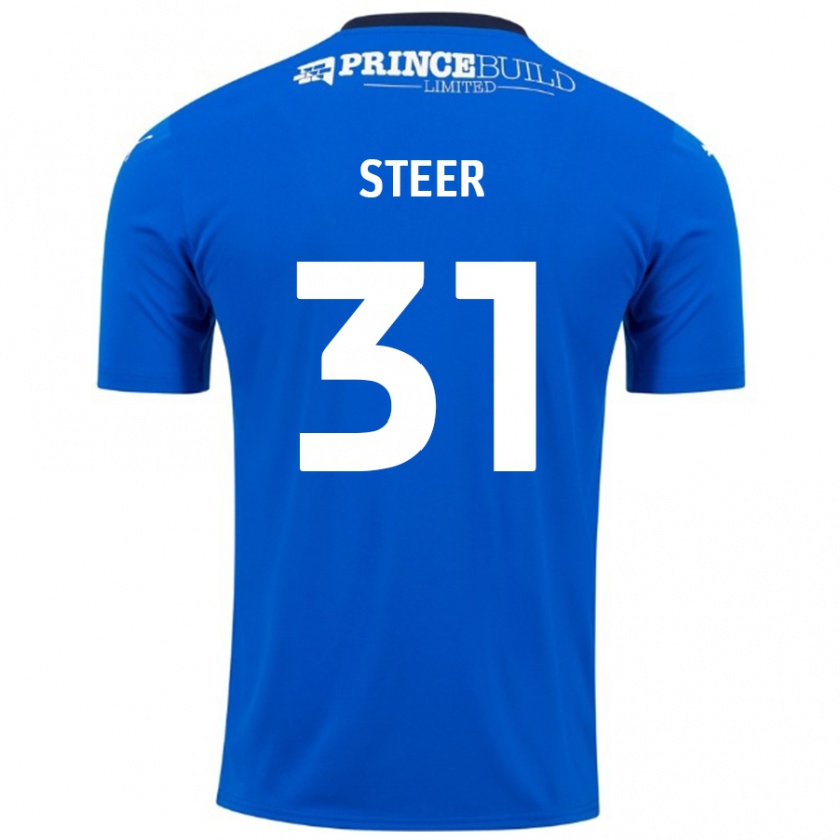 Kandiny Gyermek Jed Steer #31 Kék Fehér Hazai Jersey 2024/25 Mez Póló Ing